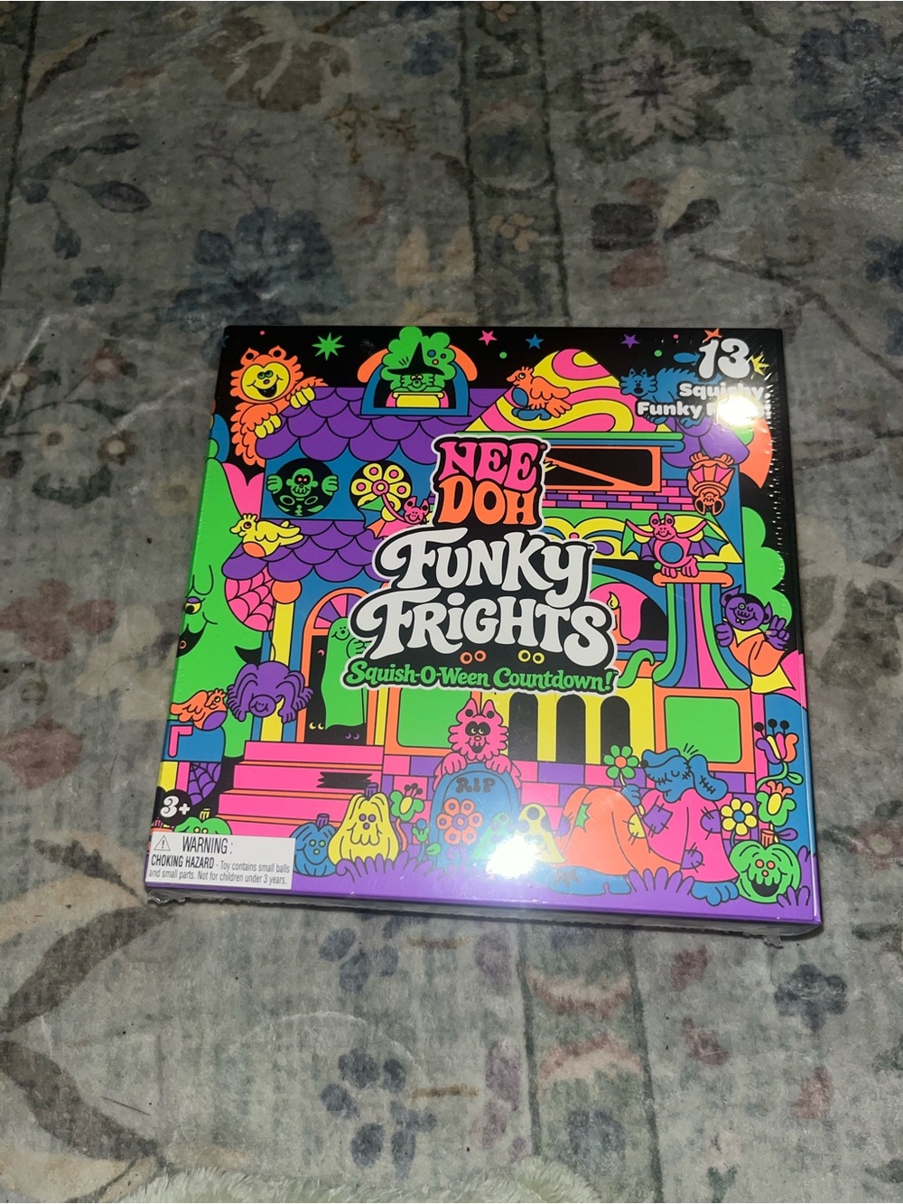 NEE DOH Funky Frights Squish-O-Ween Countdown — Neon Multicolor Plush Toy Set